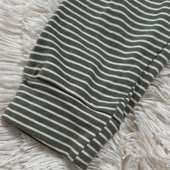 🎉HP🎉 Hem & Thread Striped Terry Hoodie 💗 Mustard Sage Green & Gray - Picture 10 of 16